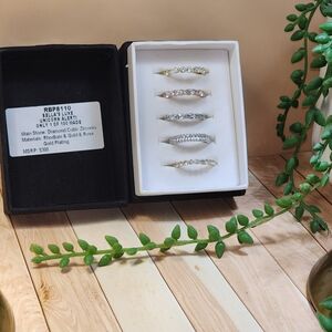 Elegant Gold and Silver Ring Set